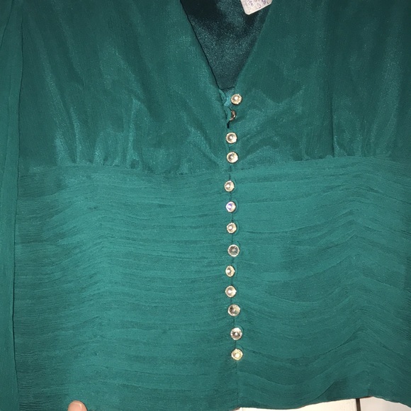 NWT Donna Ricco Draped Silk Top - Picture 3 of 11